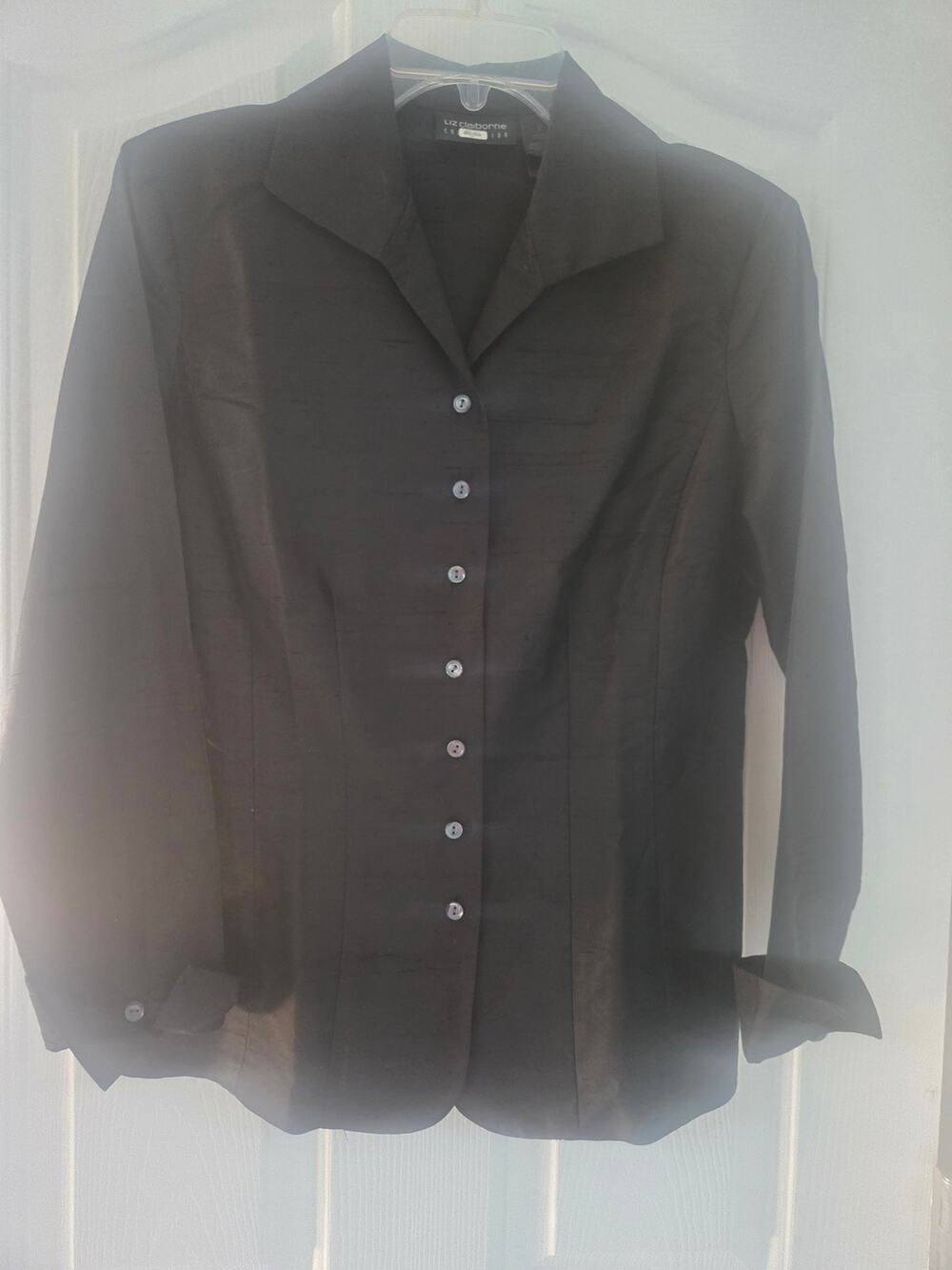 Liz Claiborne Black Silk Top Size 6